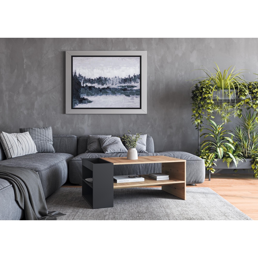 Konferencijski stolić BELA 100x42 cm hrast artisan/antracit