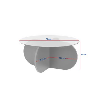 Konferencijski stolić BUBBLE Ø 75 cm bež/proziran