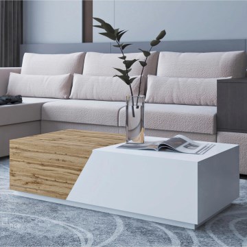 Konferencijski stolić CEELIAS 124x42 cm bijela/hrast wotan