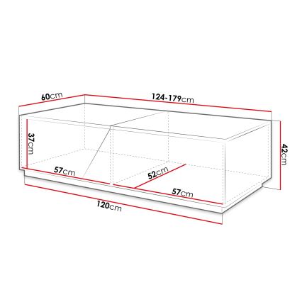 Konferencijski stolić CEELIAS 42x124 cm antracit/hrast wotan
