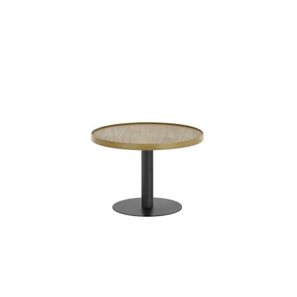 Konferencijski stolić FOCUS, promjer 60 cm, hrast/crna