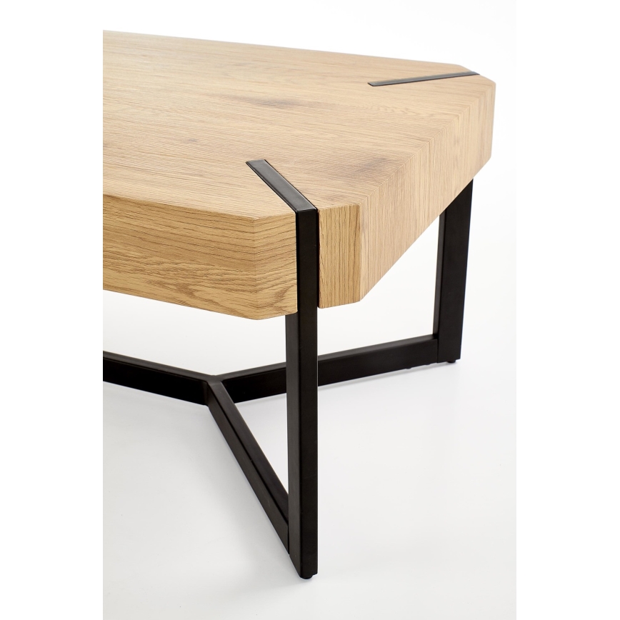 Konferencijski stolić LAVIDA 43x110 cm zlatni hrast/crna