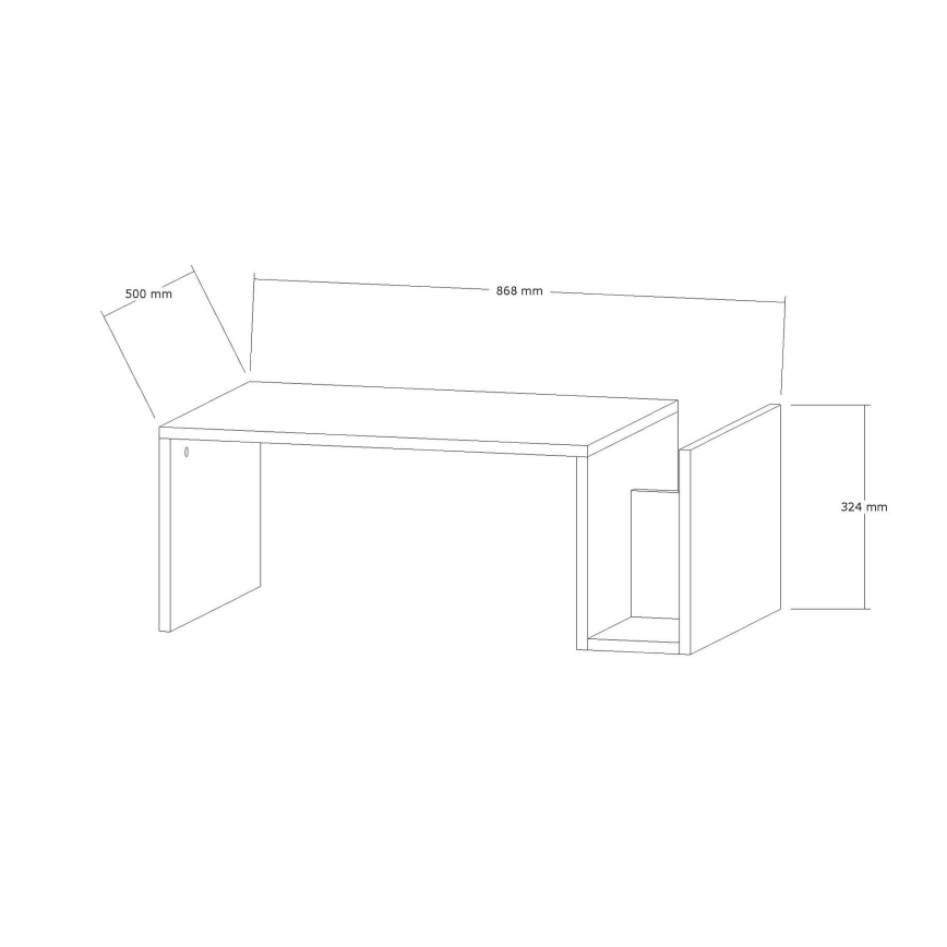 Konferencijski stolić MONEL, mramorni dekor, siva