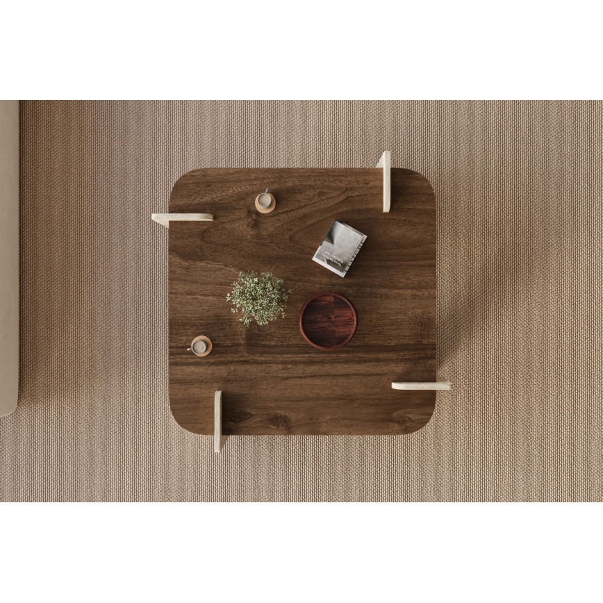 Konferencijski stolić PURO 90x90 cm orah/bež