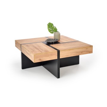 Konferencijski stolić RADIX 100x100 cm crna/smeđa