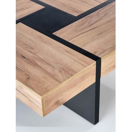 Konferencijski stolić RADIX 100x100 cm crna/smeđa