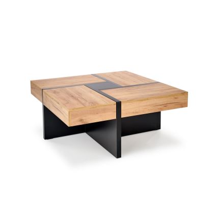 Konferencijski stolić RADIX 100x100 cm crna/smeđa