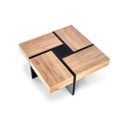 Konferencijski stolić RADIX 100x100 cm crna/smeđa