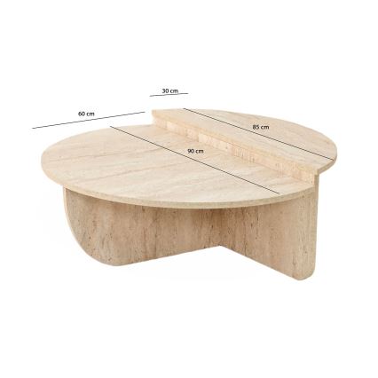 Konferencijski stolić REST, mramorni dekor, bež