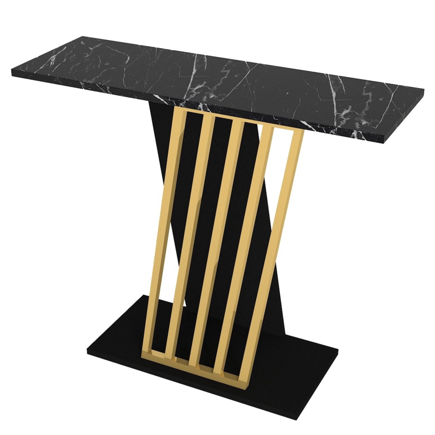 Konzolni stolić GRAVITY 76,8x90 cm crna/zlatna