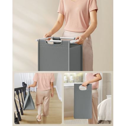 Koš za rublje REX bijela/siva