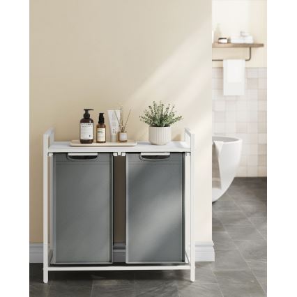 Koš za rublje REX bijela/siva