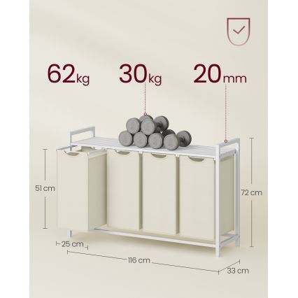 Koš za rublje REX bijeli