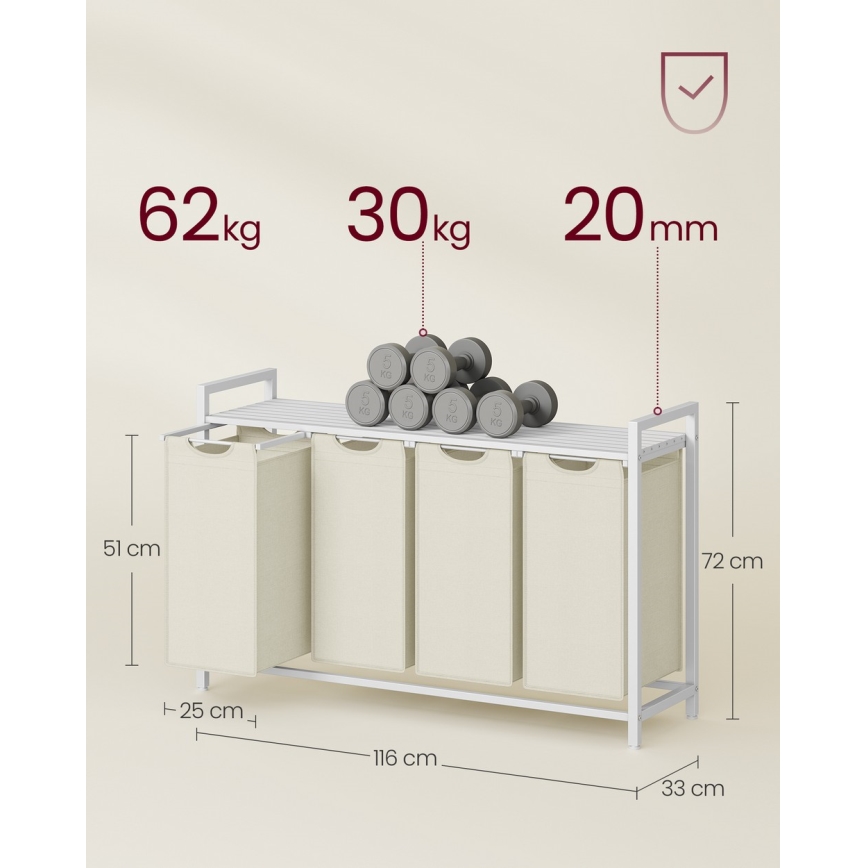 Koš za rublje REX bijeli