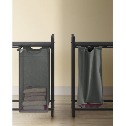 Koš za rublje REX crni/sivi