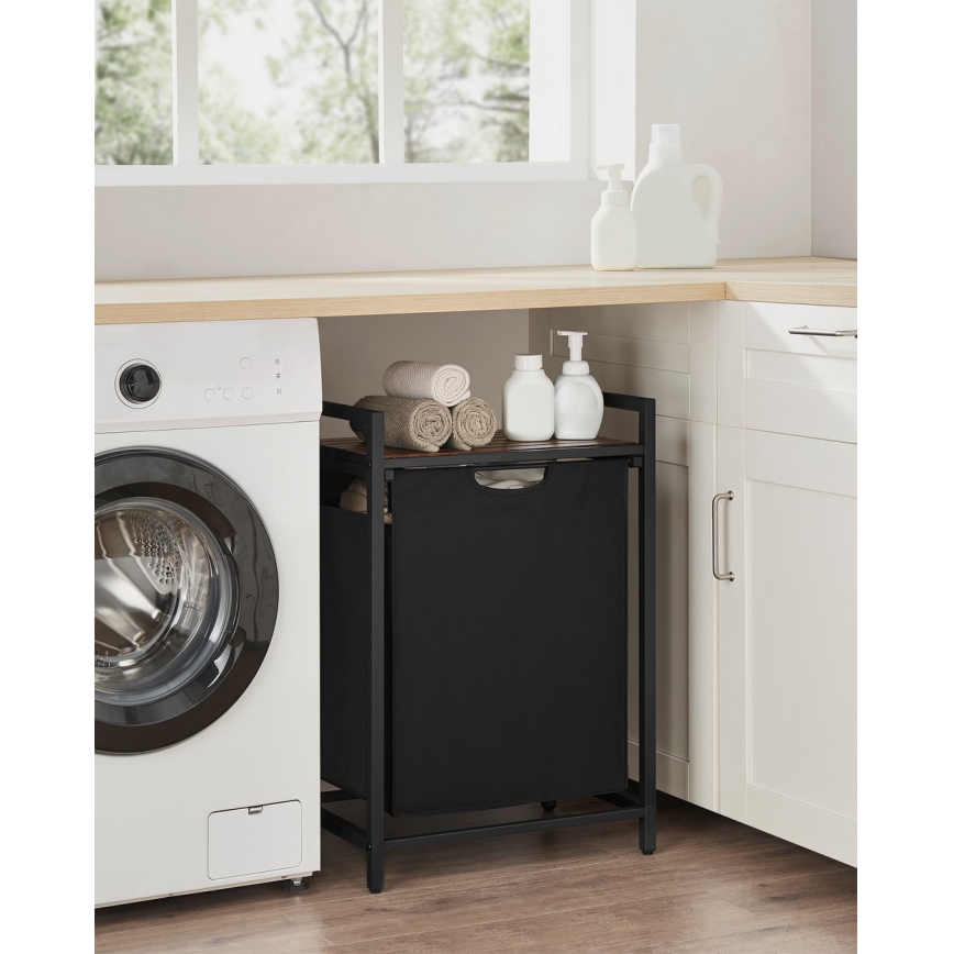 Koš za rublje REX smeđa/crna