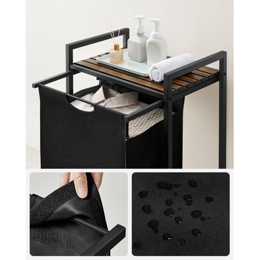 Koš za rublje REX smeđa/crna