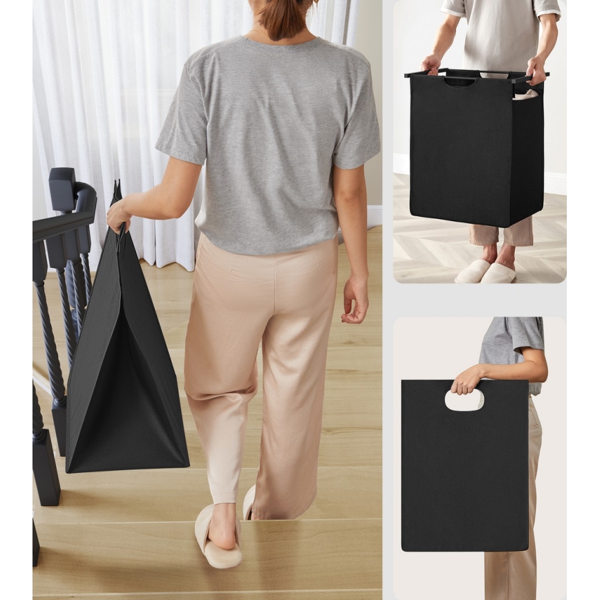 Koš za rublje REX smeđa/crna