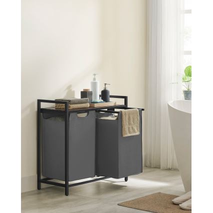 Koš za rublje REX smeđa/siva