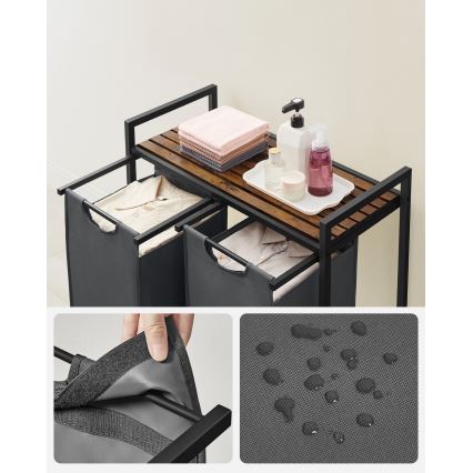 Koš za rublje REX smeđa/siva