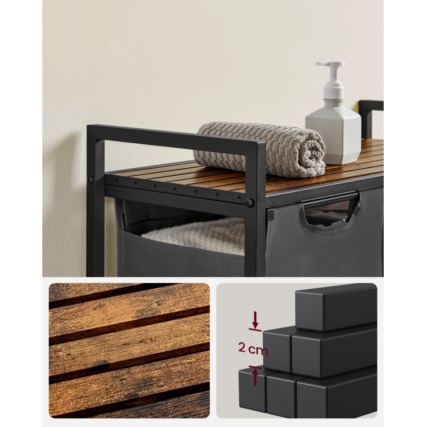 Koš za rublje REX smeđa/siva