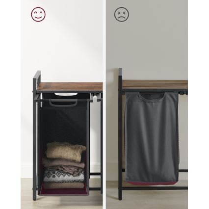 Koš za rublje REX smeđa/siva