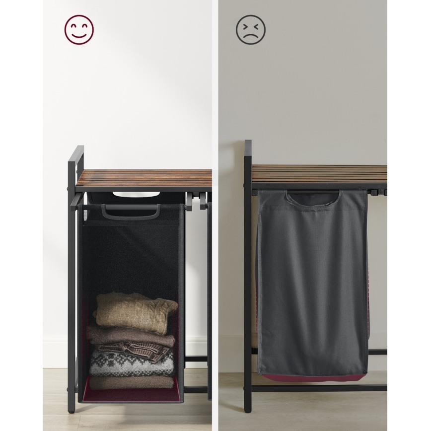 Koš za rublje REX smeđa/siva