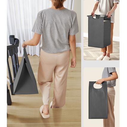 Koš za rublje REX smeđa/siva