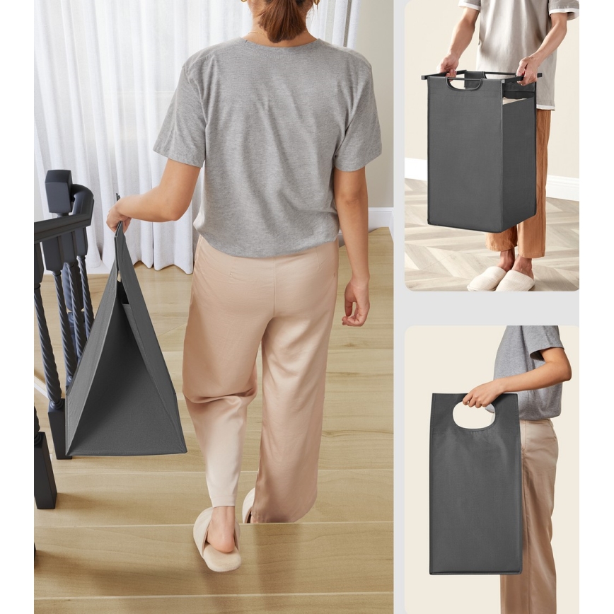 Koš za rublje REX smeđa/siva