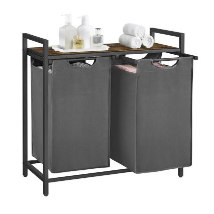 Koš za rublje REX smeđa/siva