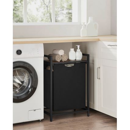 Koš za rublje REX smeđi/crni