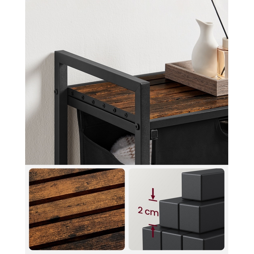 Koš za rublje REX smeđi/crni