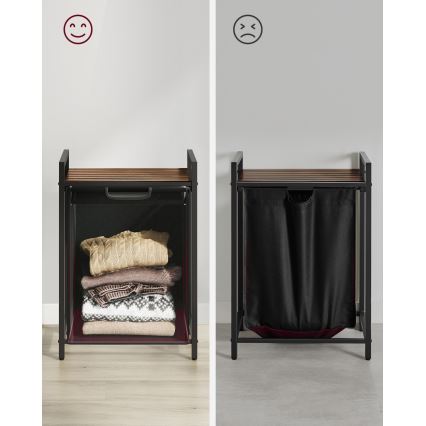 Koš za rublje REX smeđi/crni