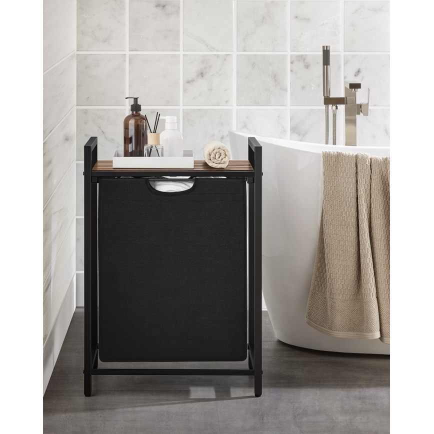 Koš za rublje REX smeđi/crni