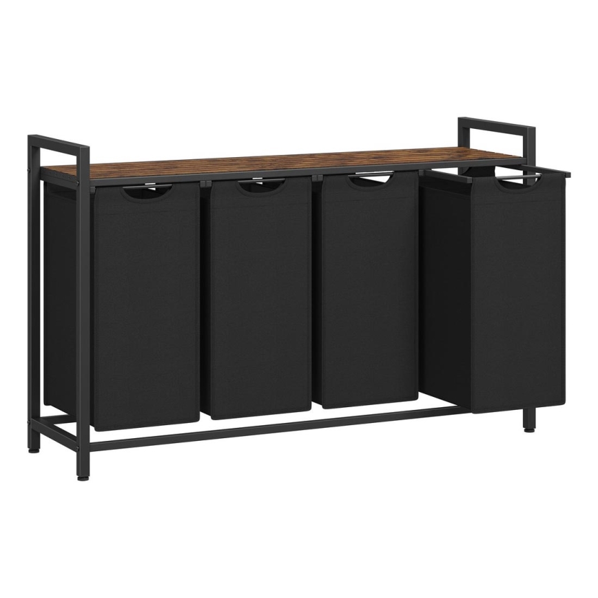 Koš za rublje REX, smeđi/crni