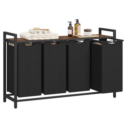 Koš za rublje REX, smeđi/crni