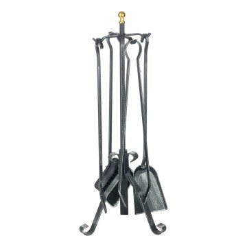 Kovani set za kamin 5 kom antracit/patina
