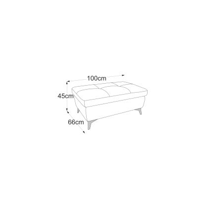 Kožni tabure SALERNO II 66x100 cm crna