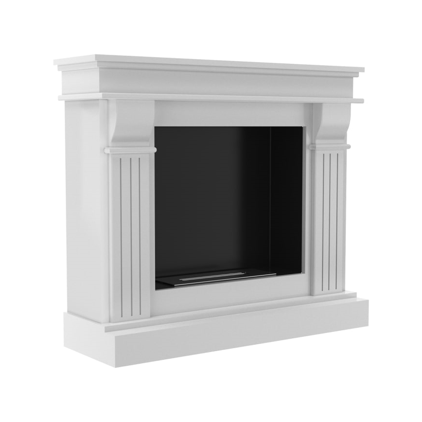 Kratki - BIO kamin 97,9x115 cm 3kW bijeli