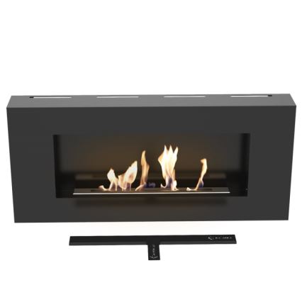 Kratki - Zidni BIO kamin 40x90 cm 1,5kW crna