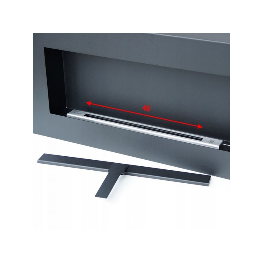 Kratki - Zidni BIO kamin 40x90 cm 1,5kW crna