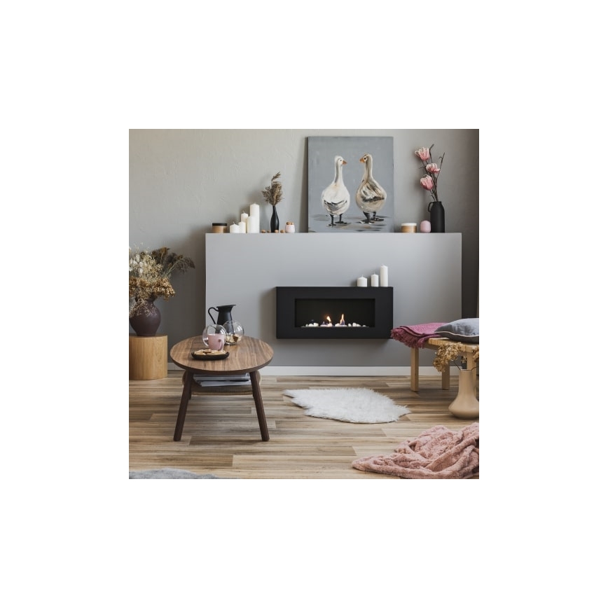 Kratki - Zidni BIO kamin 40x90 cm 1,5 kW crni