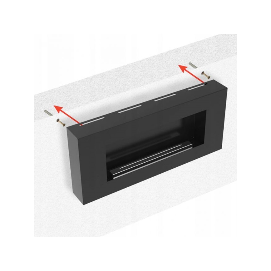 Kratki - Zidni BIO kamin 40x90 cm 1,5 kW crni
