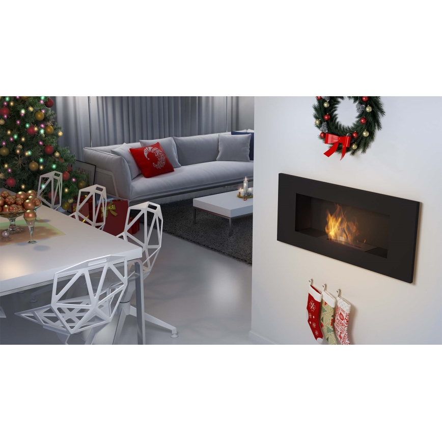 Kratki - Ugrađeni BIO kamin 40x90 cm 2kW crna