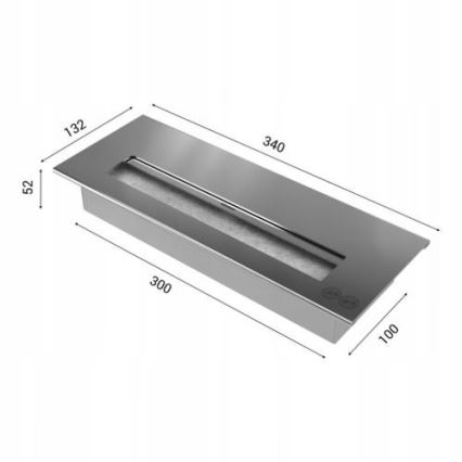 Kratki - Ugrađeni BIO kamin 40x90 cm 2kW crna