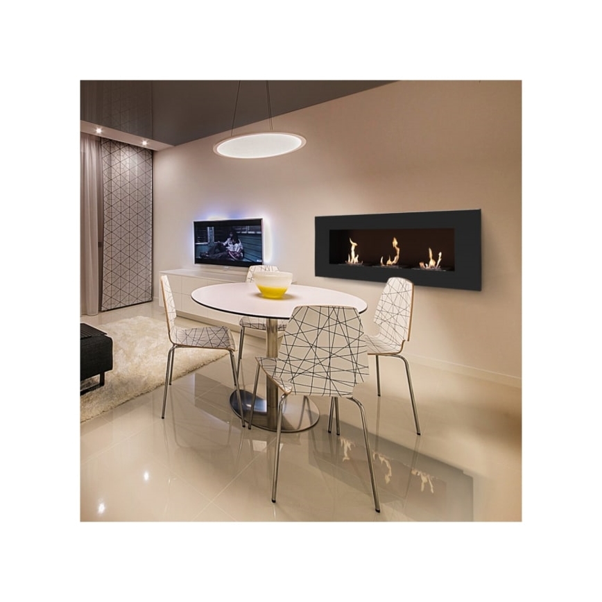 Kratki - Ugrađeni BIO kamin 40x120 cm 3x1,1kW crna