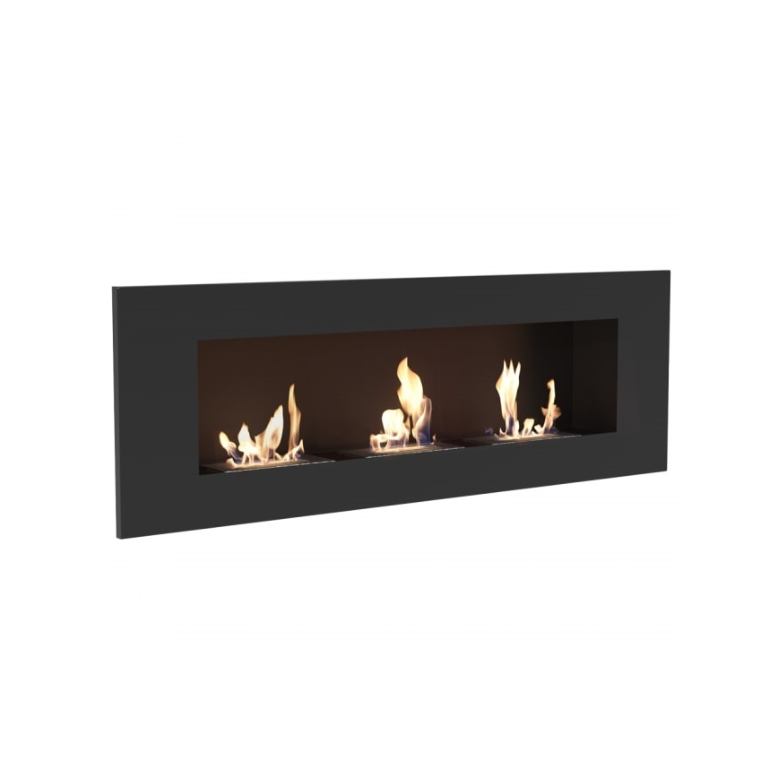 Kratki - Ugrađeni BIO kamin 40x120 cm 3x1,1kW crna