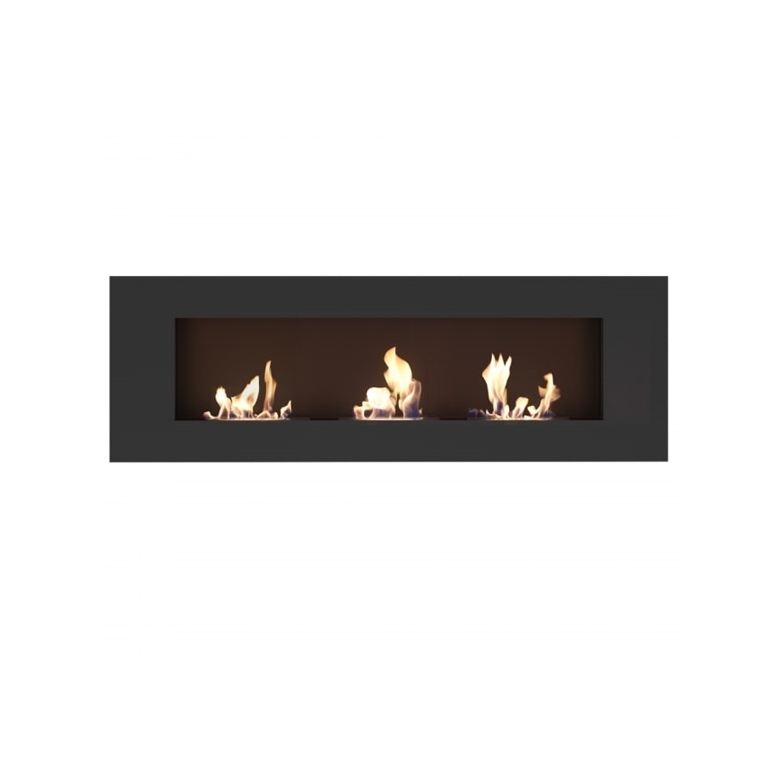 Kratki - Ugrađeni BIO kamin 40x120 cm 3x1,1kW crna
