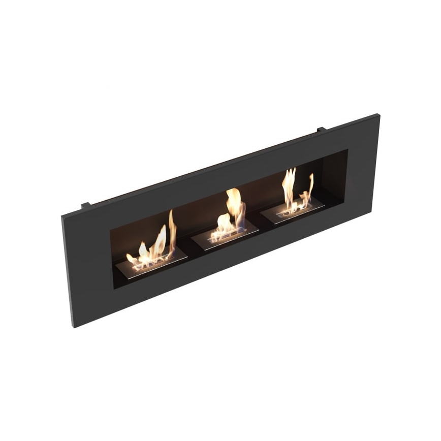 Kratki - Ugrađeni BIO kamin 40x120 cm 3x1,1kW crna