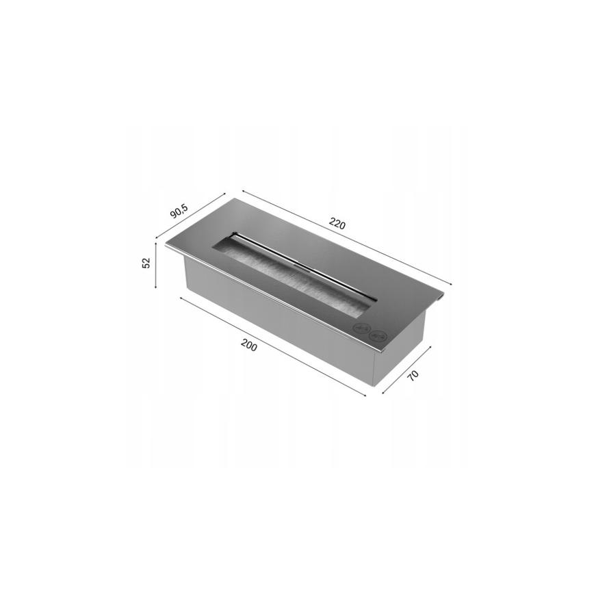 Kratki - Ugrađeni BIO kamin 40x120 cm 3x1,1kW crna